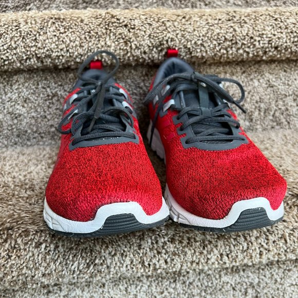 Asics Men's Red Synthetic Fiber/Leather Upper Sneakers. - Picture 5 of 13